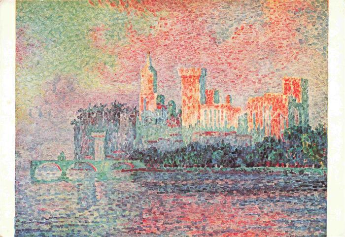 SIGNAC Paul Kuenstlerkarte Das Schloss der Paepste