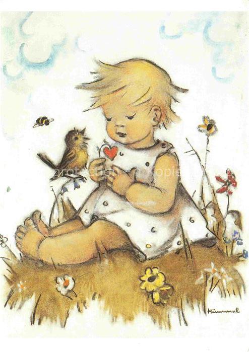 Hummel Kuenstler-AK-Nr. 840 Herzmaedel