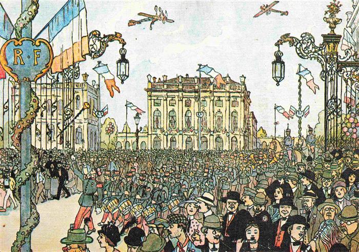 Hansi  Waltz J J Kuenstlerkarte Alsace Elsass Fete du 14 Juillet Stanislas a Nan