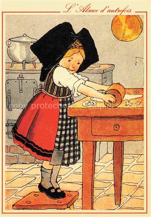 Hansi  Waltz J J Kuenstlerkarte Alsace Elsass Illustrateur alsacien Cilmar