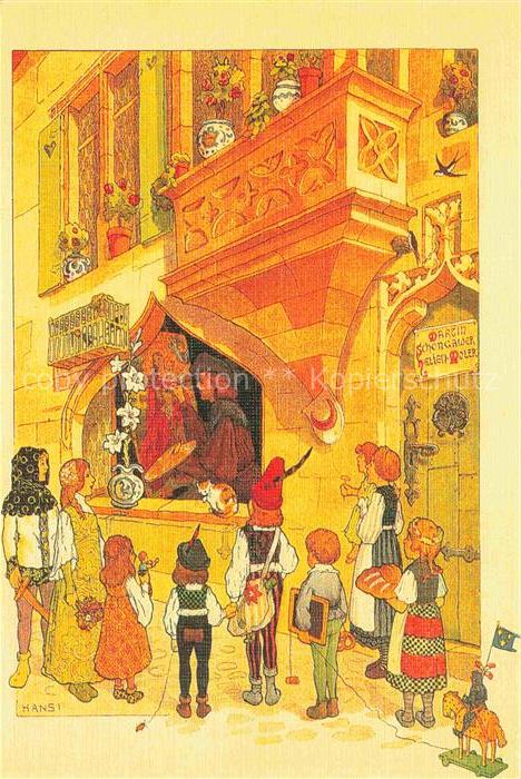 Hansi  Waltz J J Kuenstlerkarte Alsace Elsass Aloesace Dans Colmar