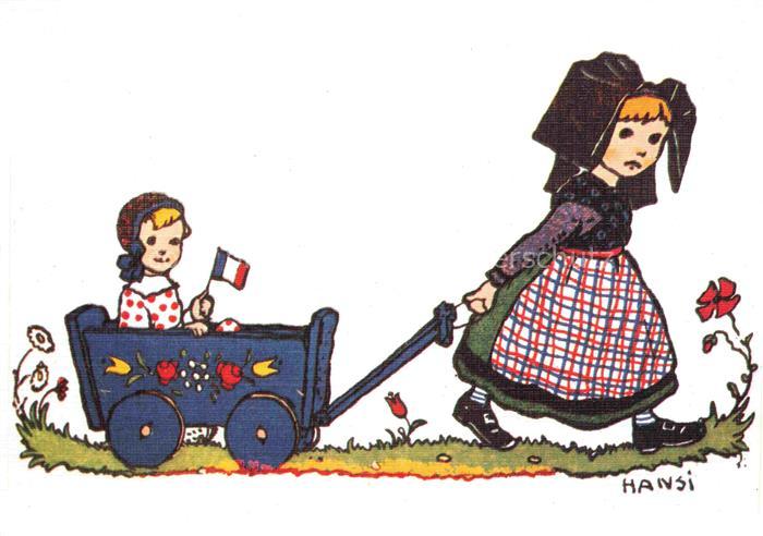 Hansi  Waltz J J Kuenstlerkarte Alsace Elsass Je promene ma petite soeur