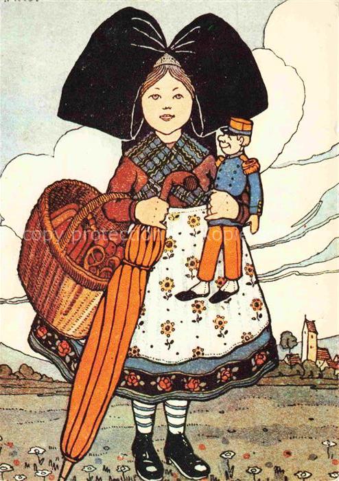 Hansi  Waltz J J Kuenstlerkarte Alsace Elsass Je suit une petite fille heureuse