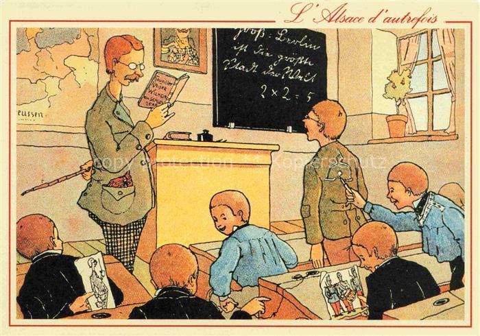 Hansi  Waltz J J Kuenstlerkarte Alsace Elsass Alsace autrefois Schule