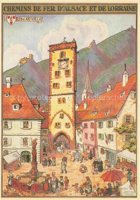 Hansi  Waltz J J Kuenstlerkarte Alsace Elsass Chemins se fer Alsace et de Lorrai