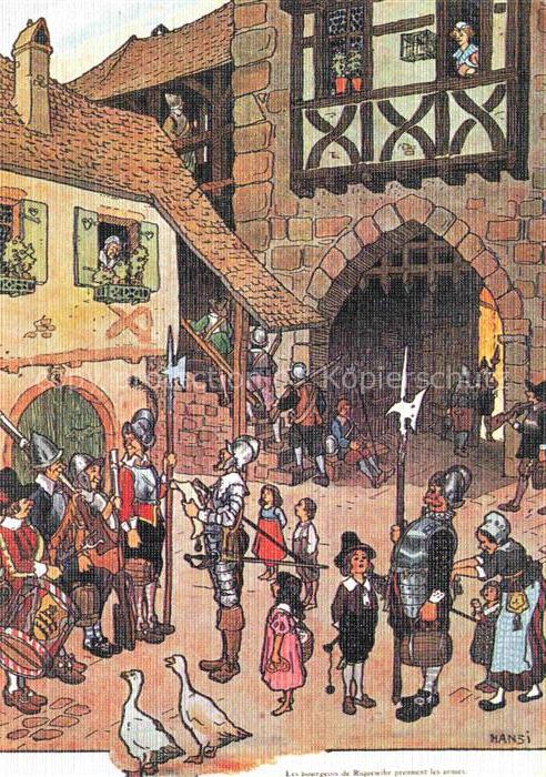 Hansi  Waltz J J Kuenstlerkarte Alsace Elsass Les Grandes Heures Alsace