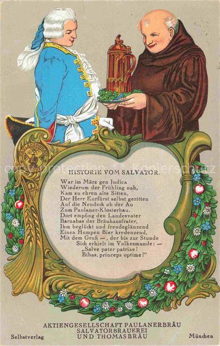Muenchen Bayern Historie vom Salvator Paulanerbraeu Salvatorbrauerei und Thomasb