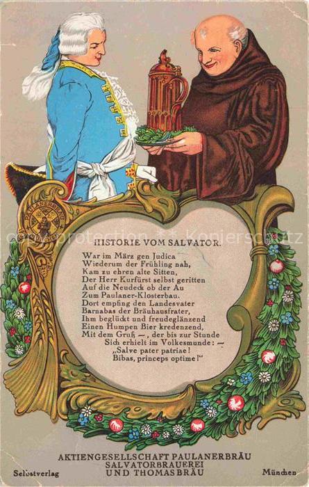 Muenchen Bayern Historie vom Salvator Paulanerbraeu Salvatorbrauerei und Thomasb