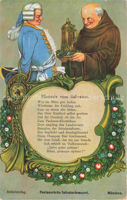 Muenchen Bayern Historie vom Salvator Paulanerbraeu Salvatorbrauerei Getraenke K