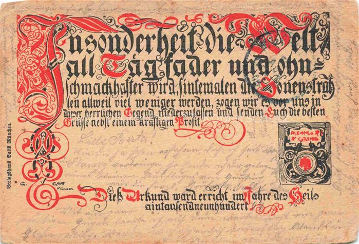 Muenchen Bayern Urkunde