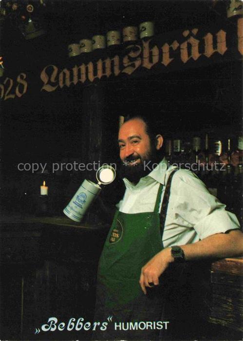 NueRNBERG  CITY Neumarkter Lammsbraeu Ausschank Bebbers Humorist Bierkrug Werbu