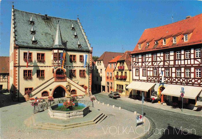 Volkach Rathaus Brunnen Altstadt Fachwerkhaeuser