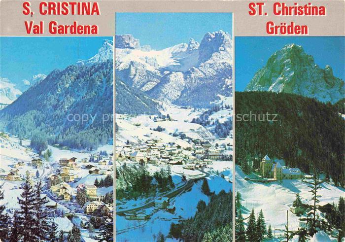 St Christina Groeden IT Panorama Wintersportplatz Alpen