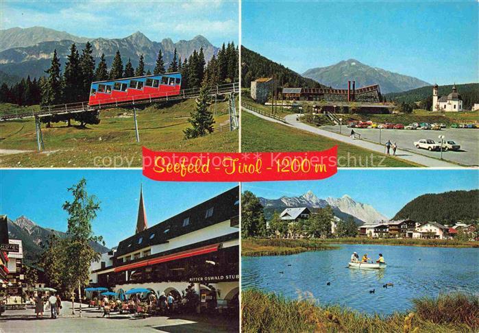 Seefeld Tirol Bergbahn zur Rosshuette Kongresszentrum Seekirchl Ortsansicht Wild