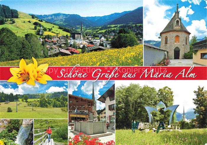 Maria Alm Steinernen Meer AT Panorama Kapelle Denkmal Wasserfall Ortszentrum