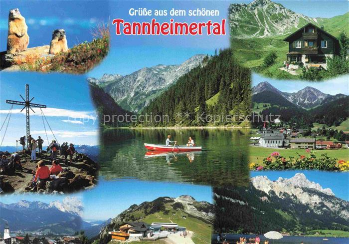 Tannheimertal Tirol AT Landschaftspanorama Gipfelkreuz Murmeltiere See Berghaus