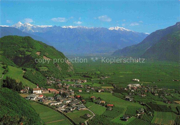Nals Nalles Suedtirol IT Panorama Etschtal Blick auf Meran und Texelgruppe