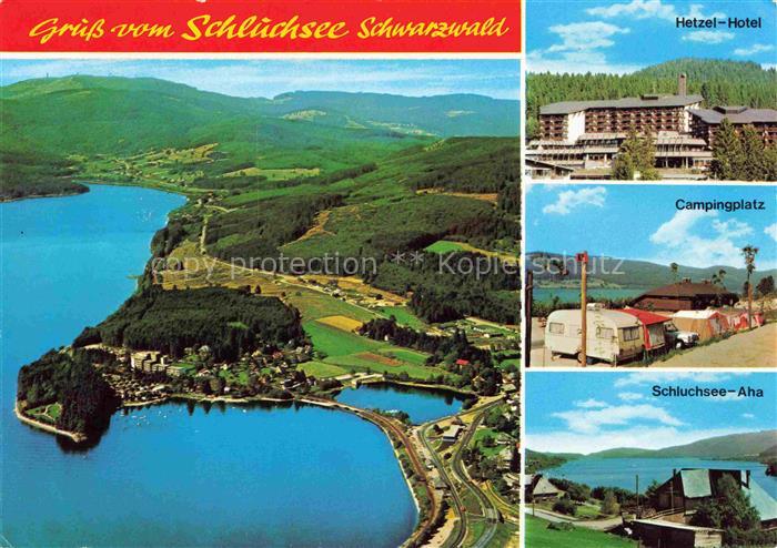 Schluchsee Luftaufnahme Hetzel-Hotel Campingplatz Aha