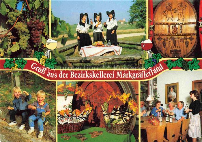 Efringen-Kirchen Bezirkskellerei e.G. Markgraeflerland Trachten Weintrauben Wein