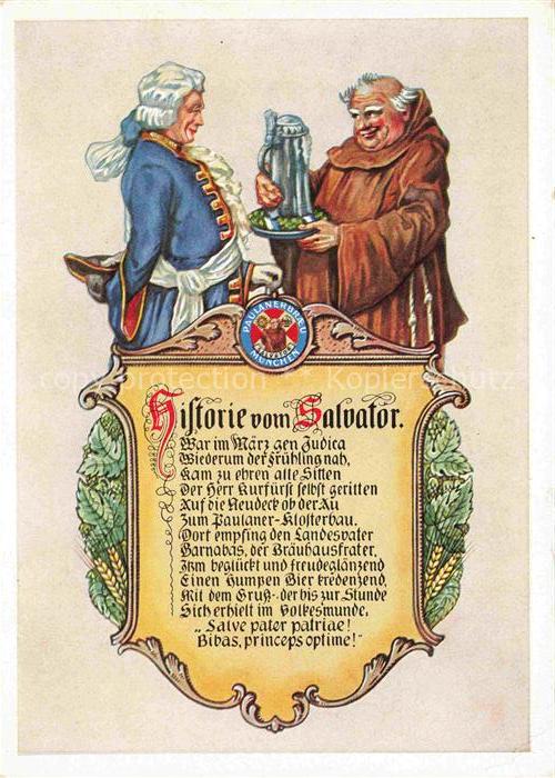 Muenchen Bayern Historie vom Salvator Paulanerbraeu Salvatorbrauerei und Thomasb