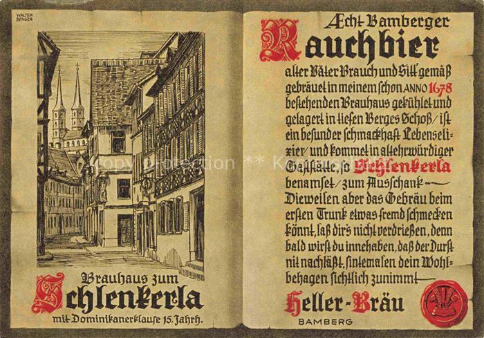 BAMBERG Bayern Brauhaus zum Schlenkerla Dominikanerklause 15. Jhdt. Bamberger Ra
