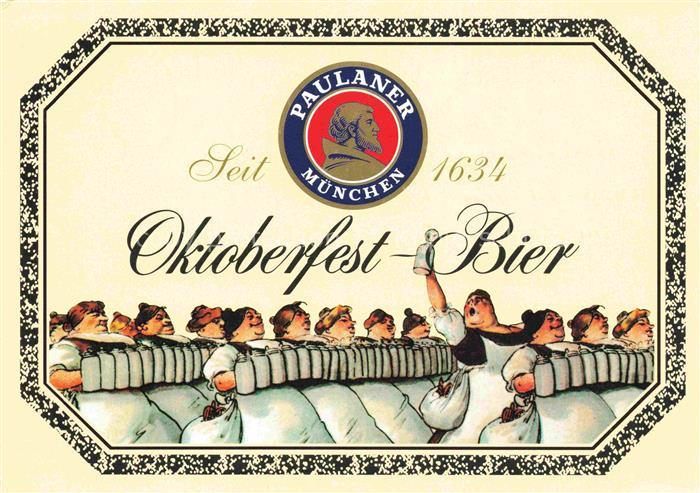 Muenchen Bayern Oktoberfest-Bier Paulaner Nostalgische Postkarte Kuenstlerkarte