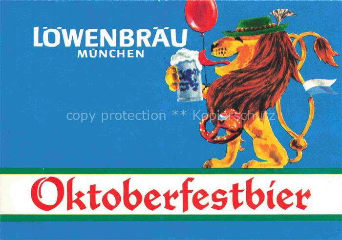 Muenchen Bayern Loewenbraeu Bier Oktoberfestbier Getraenke Kuenstlerkarte
