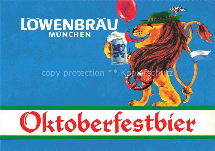 Muenchen Bayern Loewenbraeu Bier Oktoberfestbier Getraenke Kuenstlerkarte