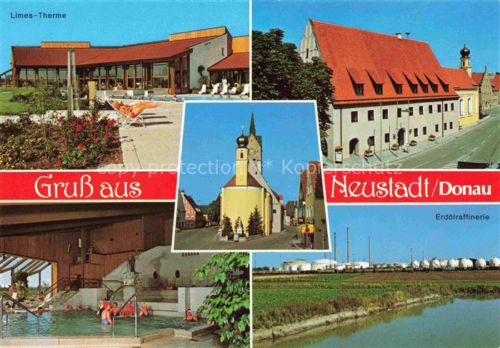 Neustadt Donau Limes-Therme Kirche Ortszentrum Erdoelraffinerie