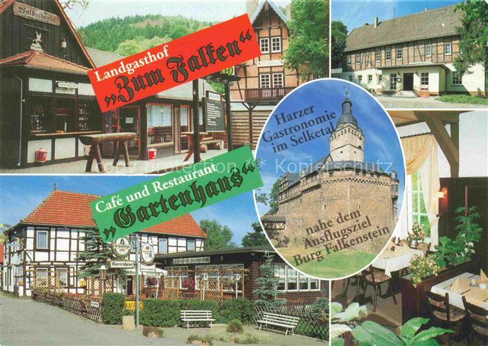 Falkenstein Harz Landgasthof zum FAlken Café Restaurant Gartenhaus Burg Falkenst