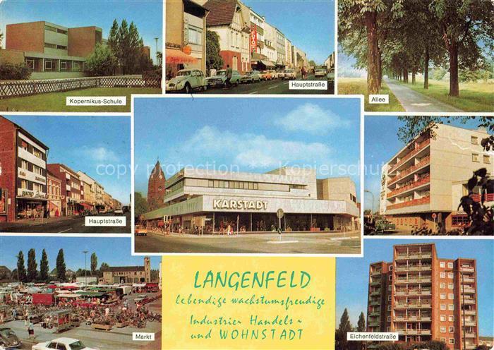 Langenfeld  Rheinland NRW Kopernikus-Schule Hauptstrasse Markt Baumallee Karstad