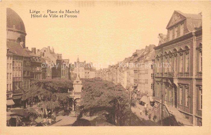 LIEGE  Luettich Luik Belgie Place du Marché Hôtel de Ville et Perron