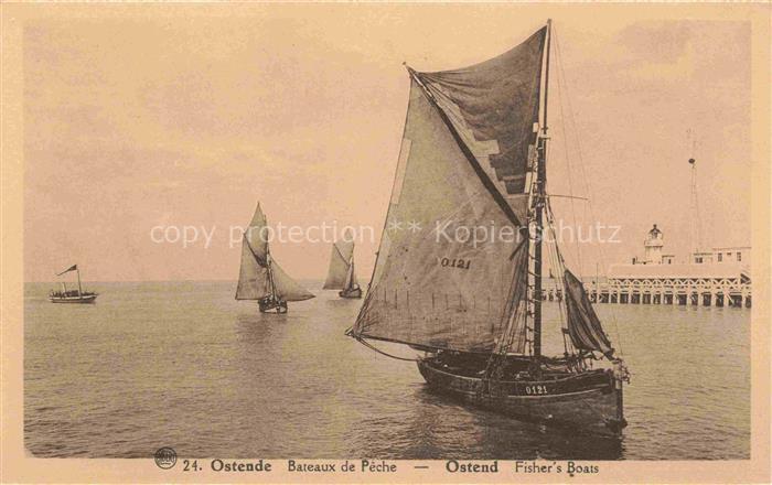 OSTENDE Oostende West-Vlaanderen Belgie Bateaux de pêche