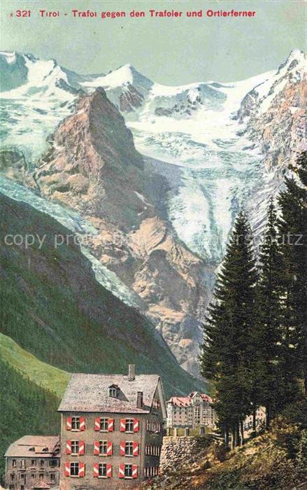 Trafoi Stilfs Suedtirol IT Panorama Blick gegen der Trafoier und Ortlerferner Gl
