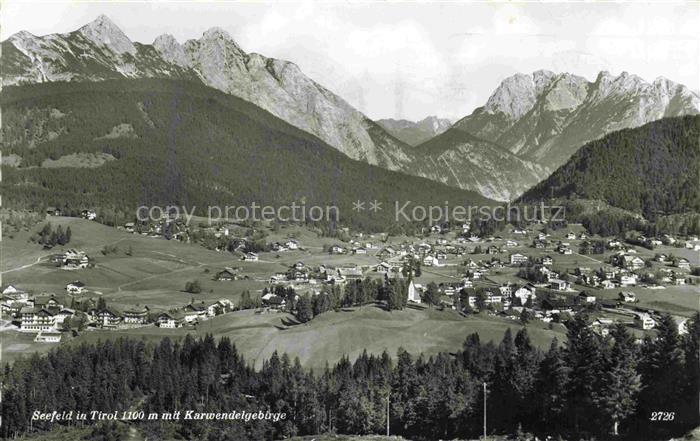 Seefeld Tirol Panorama Blick gegen Karwendelgebirge