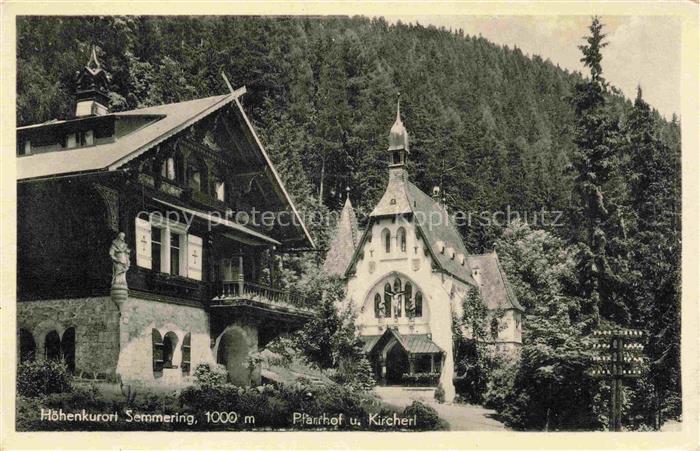 Semmering Niederoesterreich Pfarrhof und Kircherl Hoehenkurort