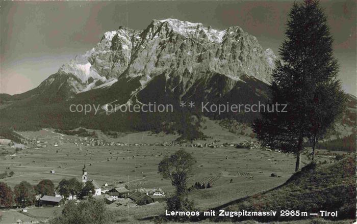Lermoos Tirol AT Panorama Blick gegen Zugspitzmassiv Wettersteingebirge