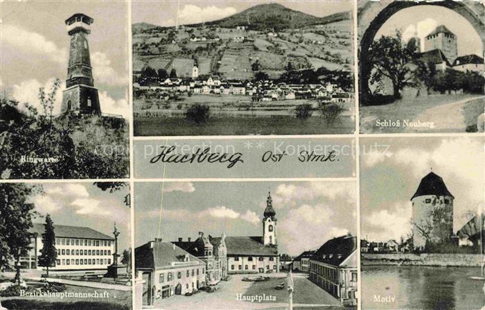 Hartberg Steiermark AT Panorama Ringwarte Schloss Neuberg Bezirkshauptmannschaft