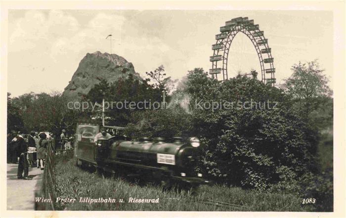 WIEN AT Prater Liliputbahn und Riesenrad