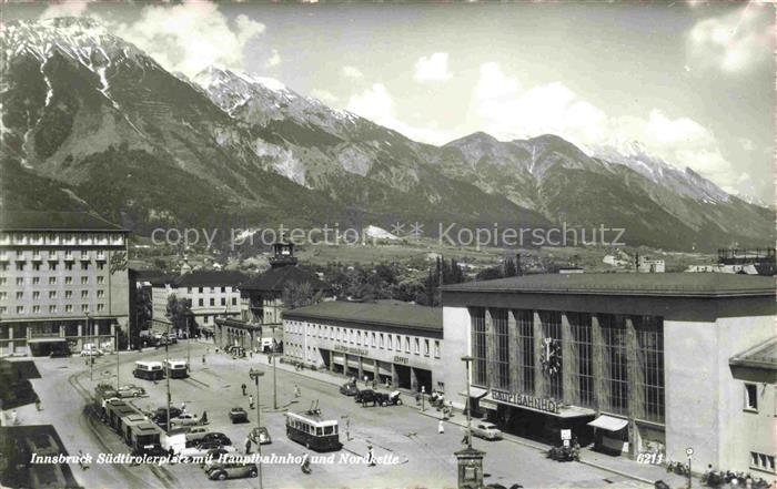INNSBRUCK Tirol AT Hauptbahnhof und Nordkette