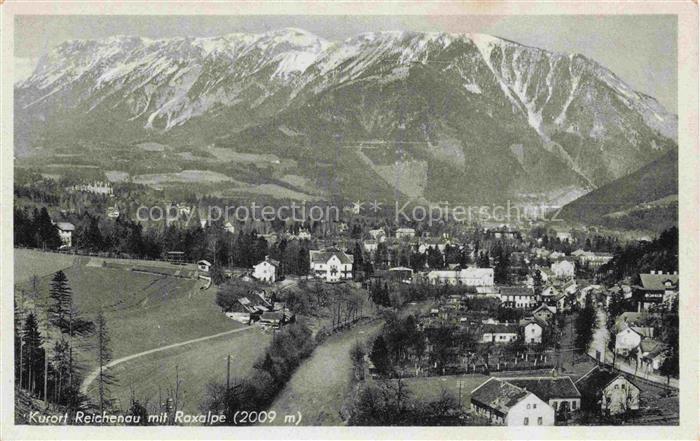 Reichenau Rax Niederoesterreich AT Panorama Kurort mit Raxalpe
