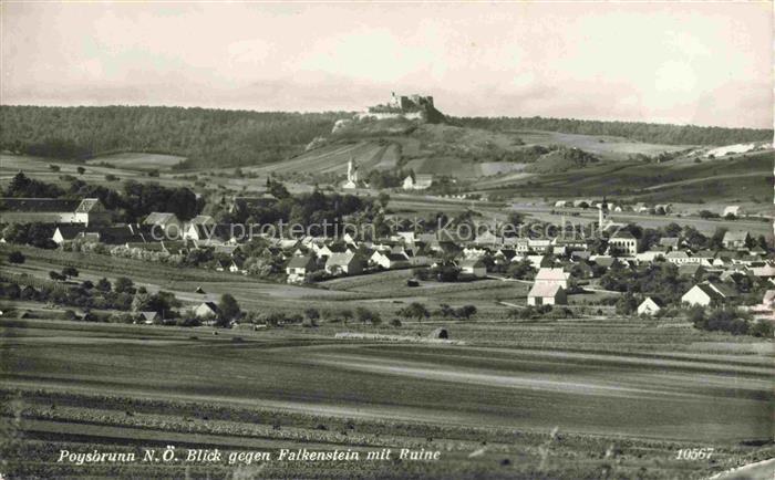 Poysbrunn Poysdorf Weinviertel Niederoesterreich AT Panorama Blick gegen Falkens