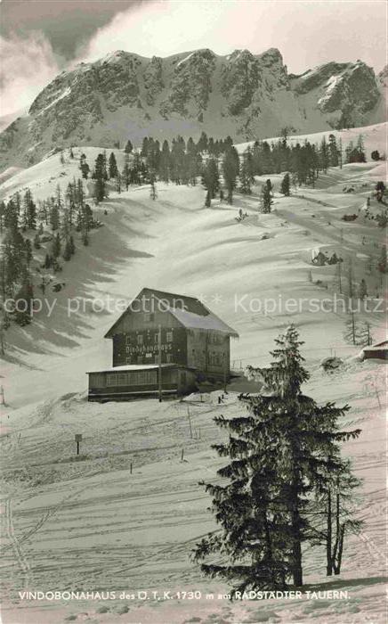 Vindobonahaus 1730m Radstaedter-Tauern Radstadt AT Berghaus Alpen Winterpanorama