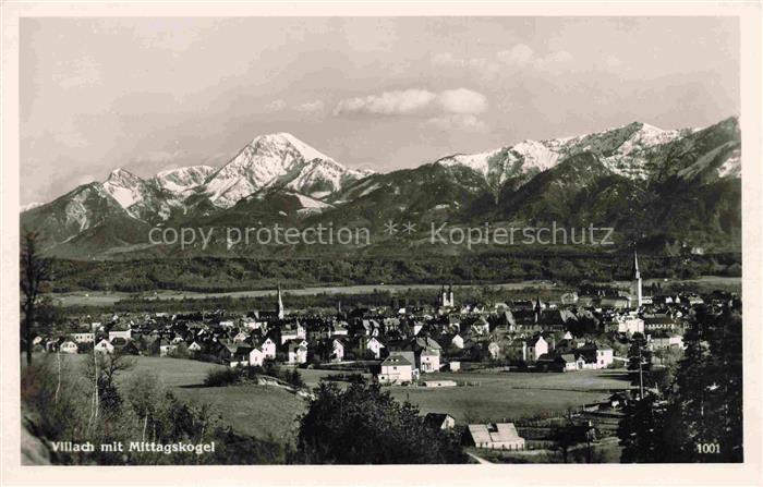 VILLACH Kaernten AT Panorama Blick gegen Mittagskogel