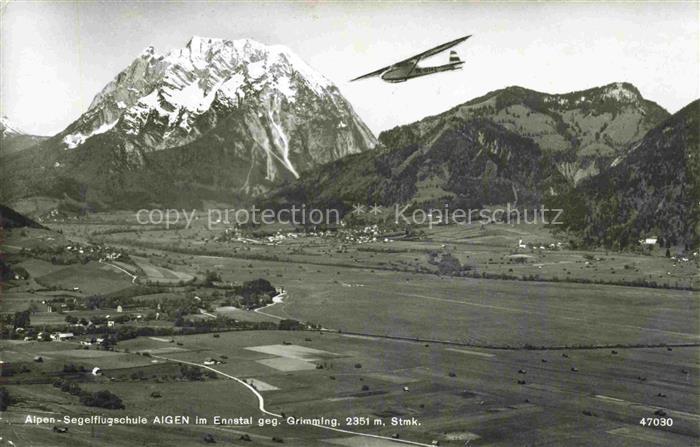 Aigen Ennstal Steiermark AT Panorama Alpen-Segelflugschule Ennstal Blick gegen G