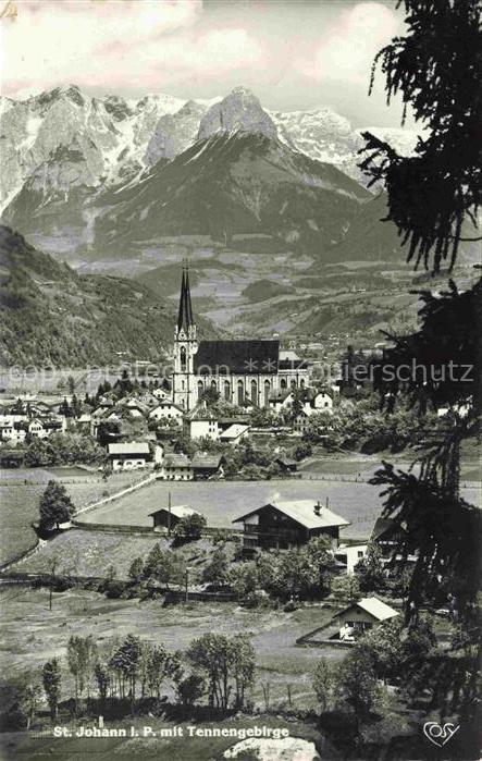 St Johann  Pongau AT Panorama Blick gegen Tennengebirge