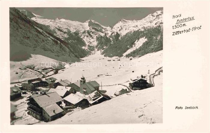 Bad Hintertux Tux Zillertal Tirol AT Winterpanorama Zillertaler Alpen