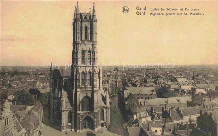 Gand  GENT Belgie Eglise Saint Bavon et panorama