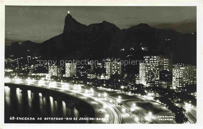 RIO DE JANEIRO Brazil Enceada do Botafogo Nachtaufnahme