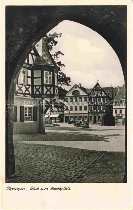 oehringen  Hohenlohe Blick zum Marktplatz Fachwerkhaeuser